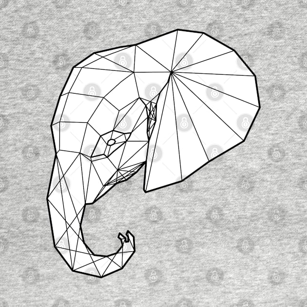 Elephant wireframe by stickerhino